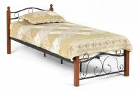 Кровать AT-803 Wood slat base дерево гевея/металл, 90*200 см (Single bed), красный дуб/черный фото Кровать AT-803 Wood slat base дерево гевея/металл, 90*200 см (Single bed), красный дуб/черный. Фото №1