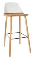 Барный стул BS-S123A белый/бук фото Барный стул BS-S123A белый/бук. Фото №1