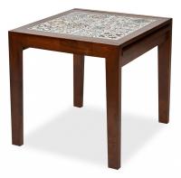 CT 3030 Kasablanca стол раскладной с плиткой дерево гевея/плитка, 73,5*73,5*75+73,5см , Тёмный Дуб, рисунок - марокко. Фото №1