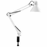 Светильник настольный под лампу E27, max 60W, 230V на струбцине, белый, DE1430 фото Светильник настольный под лампу E27, max 60W, 230V на струбцине, белый, DE1430