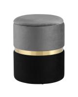 Пуф Кэрри с ящиком велюр серо-черный фото Пуф Кэрри с ящиком велюр серо-черный. Фото №1