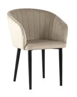 Стул с подлокотниками Нейтон велюр бежевый фото Стул с подлокотниками Нейтон велюр бежевый. Фото №1