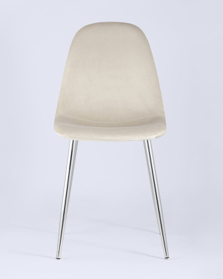 Стул Валенсия велюр кремовый хромированные ножки. Фото №5