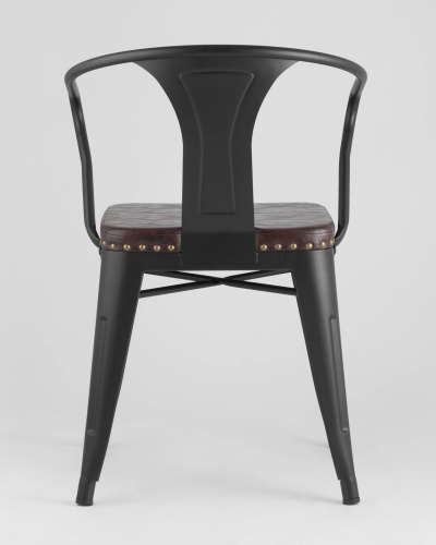 Стул TOLIX ARMS SOFT с подлокотниками черный матовый. Фото №7