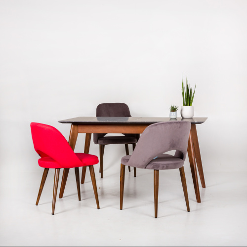 Стол Лунд раскладной 140-180 ОРЕХ-Мрамор Графит. Фото №10