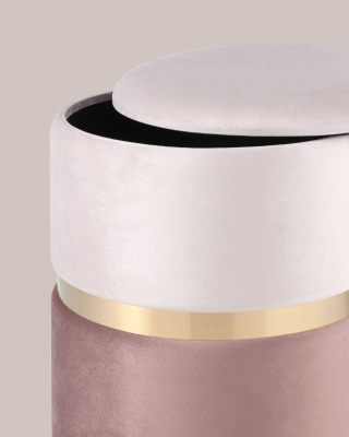 Пуф Кэрри с ящиком велюр розовый фото Пуф Кэрри с ящиком велюр розовый. Фото №5