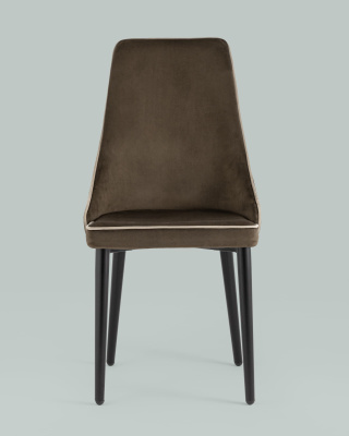 Стул Луис с кантом велюр коричневый. Фото №5