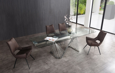 Стол DT9118GS (180-260) прозрачный. Фото №5