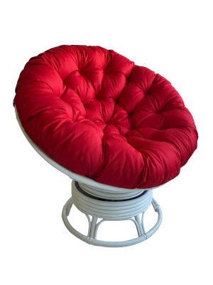 Кресло Папасан вращающийся 23/01В с красной подушкой. Фото №4
