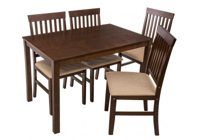 Обеденная группа Luar (стол и 4 стула) espresso / cream. Фото №3