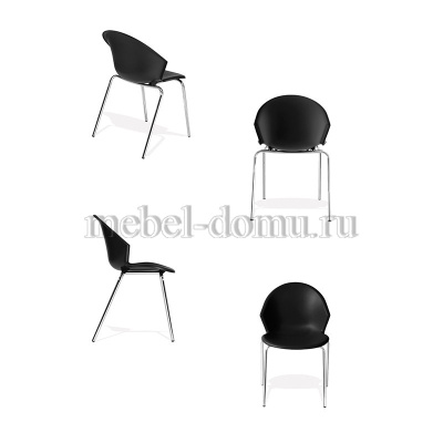 Кресло VAN HALLEN (mod. 2433) пластик/металл, 54,5х53,5х76 см, высота до сиденья 46 см, белый/черный (поставляется по 4 шт). Фото №4