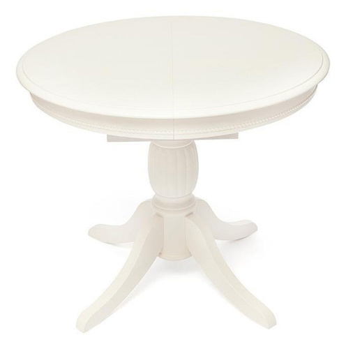 Стол обеденный BEATRICE NEW (Беатриче New)дерево гевея/мдф, 90+35х90х76 см, pure white (402). Фото №1