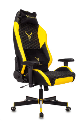 Кресло игровое Knight Neon черный/желтый соты эко.кожа с подголов. крестовина металл фото Кресло игровое Knight Neon черный/желтый соты эко.кожа с подголов. крестовина металл. Фото №2