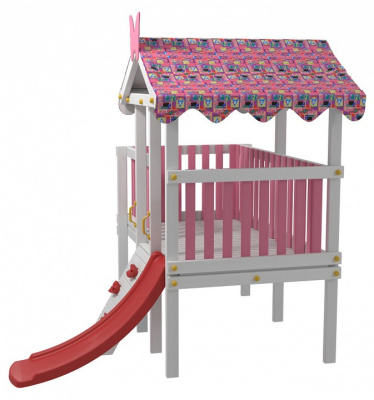 Комплекс игровой ДК7Р, розовый, серый. Фото