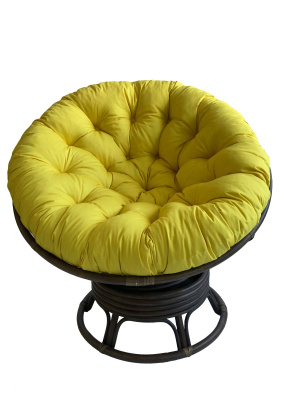 Кресло Папасан вращающийся 23/01В с желтой подушкой. Фото №2