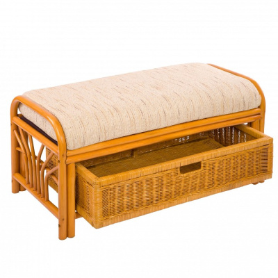 Пуф с подушкой цвет каркаса Коньячный, цвет подушки сиденья Бежевый фото Пуф с подушкой цвет каркаса Коньячный, цвет подушки сиденья Бежевый. Фото №2