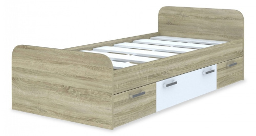 Мика СТЛ.165.06 Кровать Дуб сонома/Белый фото Мика СТЛ.165.06 Кровать Дуб сонома/Белый. Фото №1