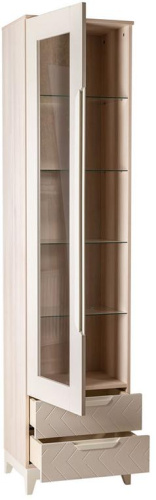 Шкаф витрина Сканди Жемчужно-белый фото Шкаф витрина Сканди Жемчужно-белый. Фото №4