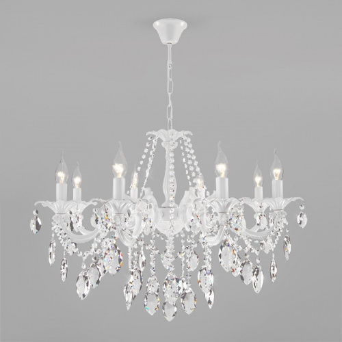 Подвесная люстра Eurosvet Veletta 10108/8 белый/прозрачный хрусталь Strotskis. Фото №2