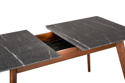 Стол Лунд раскладной 140-180 ОРЕХ-Мрамор Графит фото Стол Лунд раскладной 140-180 ОРЕХ-Мрамор Графит. Фото №4