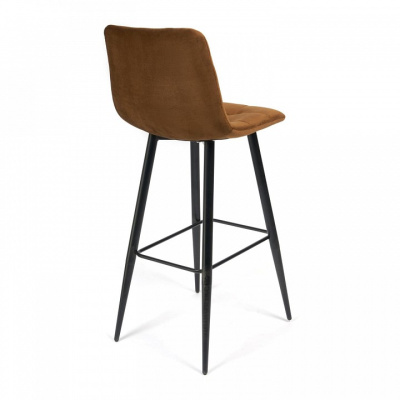 Стул барный CHILLY (mod.7095) ткань/металл, 50х44х104 см, высота до сиденья 76 см, коричневый barkhat 11/черный (поставляется по 2 шт) фото Стул барный CHILLY (mod.7095) ткань/металл, 50х44х104 см, высота до сиденья 76 см, коричневый barkhat 11/черный (поставляется по 2 шт). Фото №2