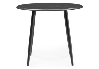 Стол деревянный Абилин 90 мрамор черный / черный матовый. Фото №2