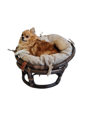 Кресло папасан - мини 23/01Е, цвет: темно - коричневый фото Кресло папасан - мини 23/01Е, цвет: темно - коричневый. Фото №2