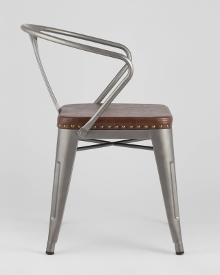 Стул TOLIX ARMS SOFT с подлокотниками серебристый фото Стул TOLIX ARMS SOFT с подлокотниками серебристый. Фото №5