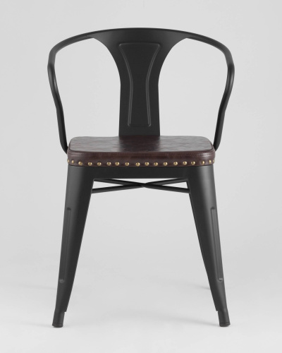 Стул TOLIX ARMS SOFT с подлокотниками черный матовый. Фото №4