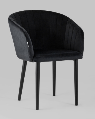 Стул с подлокотниками Нейтон велюр черный. Фото №3