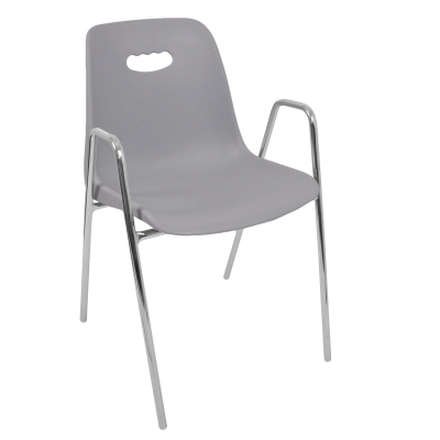 Стул Venezia-4 высокие ножки с подлокотниками каркас хром. Фото №3