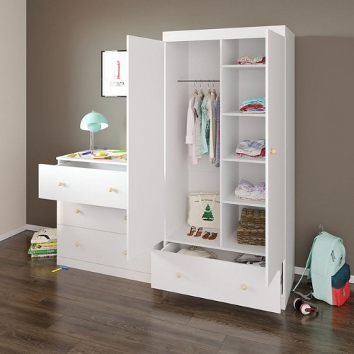 Шкаф платяной Polini kids Fun 890, белый. Фото №5