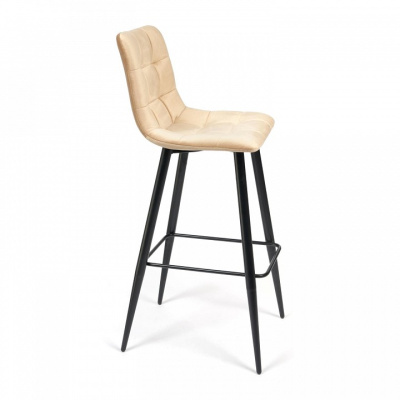 Стул барный CHILLY (mod.7095) ткань/металл, 50х44х104 см, высота до сиденья 76 см, бежевый barkhat 5/черный (поставляется по 2 шт) фото Стул барный CHILLY (mod.7095) ткань/металл, 50х44х104 см, высота до сиденья 76 см, бежевый barkhat 5/черный (поставляется по 2 шт). Фото №2