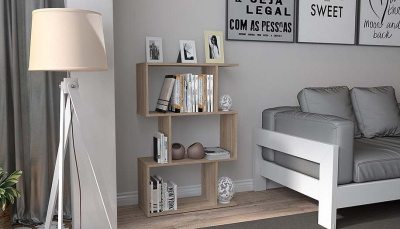 Стеллаж Polini Home Smart, древесина коричневая светлая дуб. Фото №5