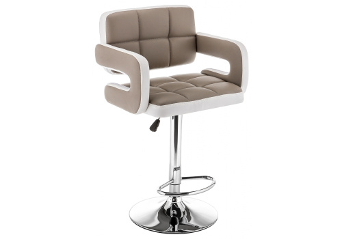 Барный стул Bent бежевый / белый. Фото №1