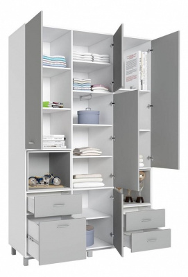 Шкаф комбинированный Polini kids Mirum 2335, белый. Фото №3