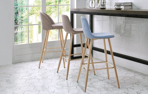 Стул полубарный 350S бежевый/дерево. Фото №5