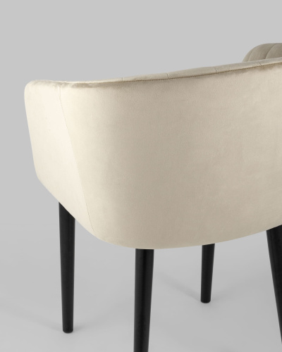 Стул с подлокотниками Нейтон велюр бежевый. Фото №8