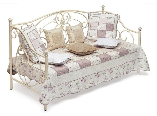 Кровать металлическая JANE 90*200 см (Day bed), Античный белый (Antique White). Фото №1