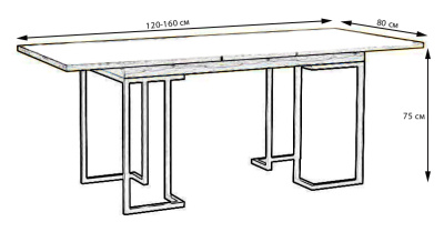 Стол раскладной обеденный Loft 120 Дуб табак фото Стол раскладной обеденный Loft 120 Дуб табак. Фото №3