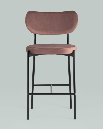 Стул полубарный Барбара велюр пыльно-розовый. Фото №5