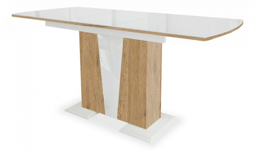 Стол Фрегат обеденный (белый/дуб катания/стекло). Фото №1