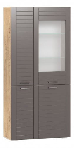 Шкаф комбинированный  Livorno  НМ 011.48, Софт Графит, Дуб Бунратти. Фото №1
